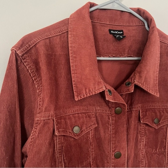 Northcrest Rust Corduroy Western Trucker Jacket 100% Cotton XL 18 Rodeo Country - Picture 7 of 11